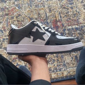Black and White Bapesta Low